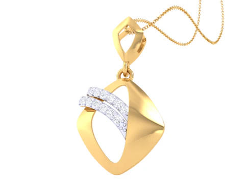 3D Printable Cad jewelry design of Lady diamond Pendant 3D Model