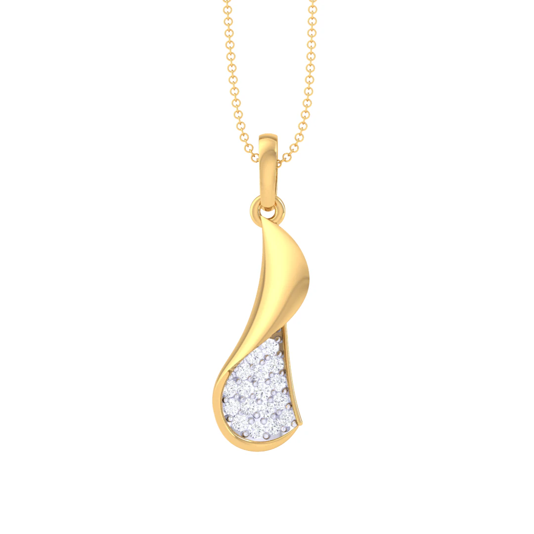 3D Printable Cad jewelry design of Lady diamond Pendant 3D Model .c4d .max .obj .3ds .fbx .stl .blend