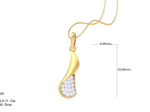 3D Printable Cad jewelry design of Lady diamond Pendant 3D Model