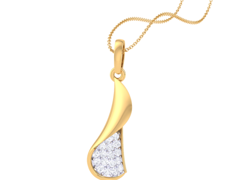 3D Printable Cad jewelry design of Lady diamond Pendant 3D Model