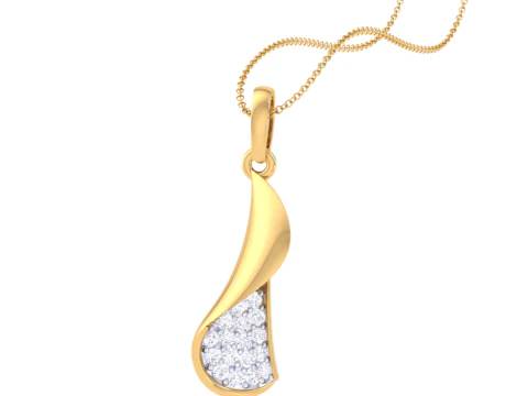 3D Printable Cad jewelry design of Lady diamond Pendant 3D Model
