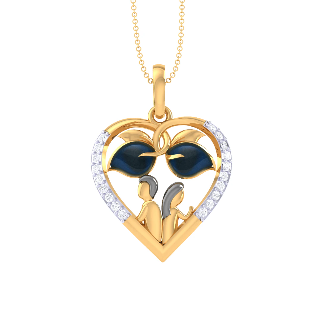 3D Printable Cad jewelry design of Lady diamond Pendant 3D Model .c4d .max .obj .3ds .fbx .stl .blend 