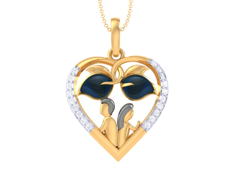 3D Printable Cad jewelry design of Lady diamond Pendant 3D Model