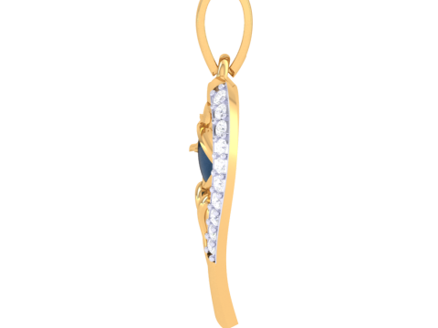 3D Printable Cad jewelry design of Lady diamond Pendant 3D मॉडल