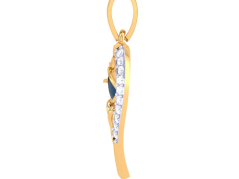 3D Printable Cad jewelry design of Lady diamond Pendant 3D Model