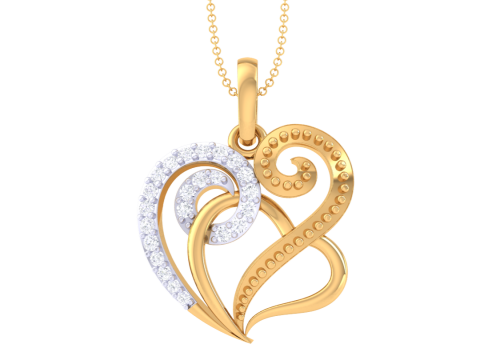 3D Printable Cad jewelry design of Lady diamond Pendant Model 3D