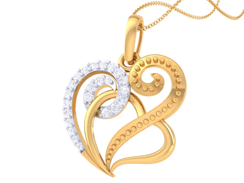 3D Printable Cad jewelry design of Lady diamond Pendant 3D Model