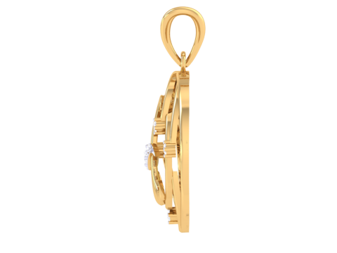 3D Printable Cad jewelry design of Lady diamond Pendant Letter model Model 3D