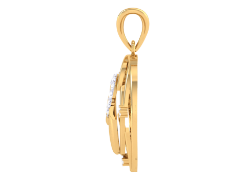 3D Printable Cad jewelry design of Lady diamond Pendant Letter model 3D मॉडल