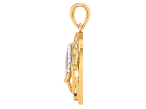 3D Printable Cad jewelry design of Lady diamond Pendant Letter model 3D Model