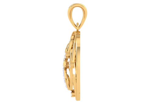 3D Printable Cad jewelry design of Lady diamond Pendant Letter model 3D Model