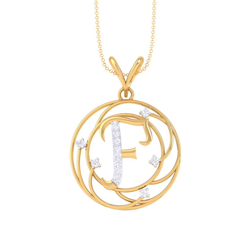 3D Printable Cad jewelry design of Lady diamond Pendant Letter model 3D मॉडल .c4d .max .obj .3ds .fbx .stl .blend