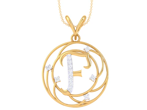 लेडी डायमंड पेंडेंट लेटर मॉडल का 3डी प्रिंट करने योग्य कैड आभूषण डिजाइन 3D मॉडल