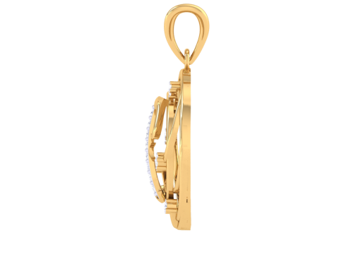 3D Printable Cad jewelry design of Lady diamond Pendant Letter model 3D मॉडल