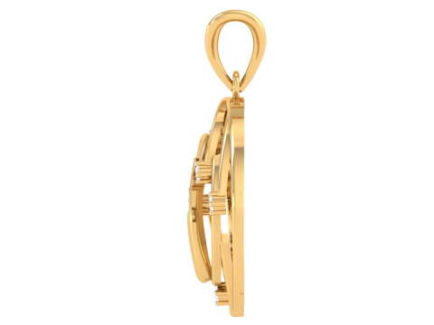 3D Printable Cad jewelry design of Lady diamond Pendant Letter model Modello 3D