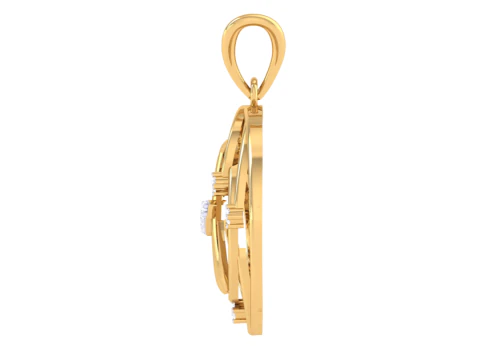 3D Printable Cad jewelry design of Lady diamond Pendant Letter model 3D Model