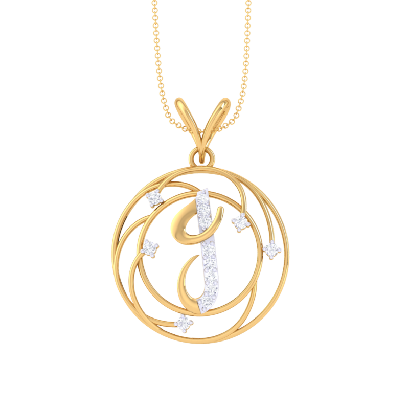 3D Printable Cad jewelry design of Lady diamond Pendant Letter model Modelo 3D .c4d .max .obj .3ds .fbx .stl .blend 