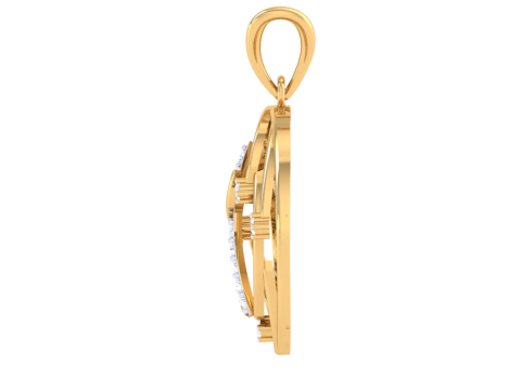 3D Printable Cad jewelry design of Lady diamond Pendant Letter model Modelo 3D
