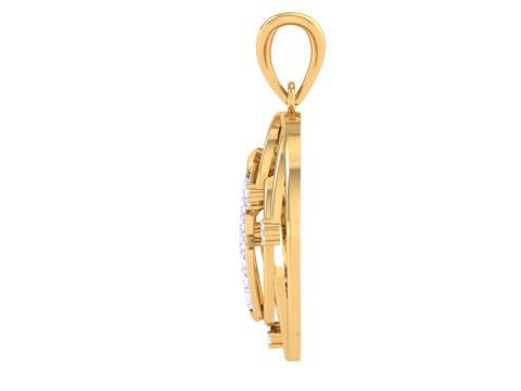 3D Printable Cad jewelry design of Lady diamond Pendant Letter model Modelo 3D