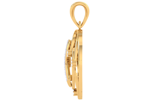 3D Printable Cad jewelry design of Lady diamond Pendant Letter model Modèle 3D