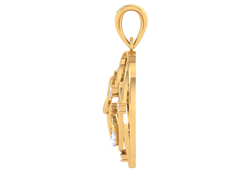 3D Printable Cad jewelry design of Lady diamond Pendant Letter model 3D Модель