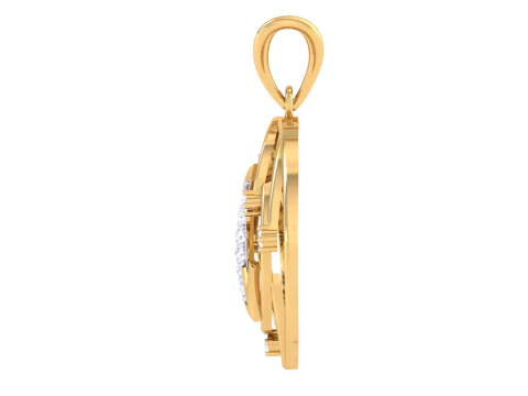 3D Printable Cad jewelry design of Lady diamond Pendant Letter model 3D Model