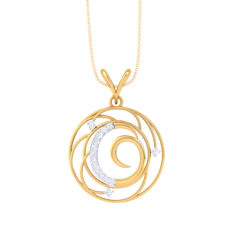 3D Printable Cad jewelry design of Lady diamond Pendant Letter model 3D Модель .c4d .max .obj .3ds .fbx .stl .blend