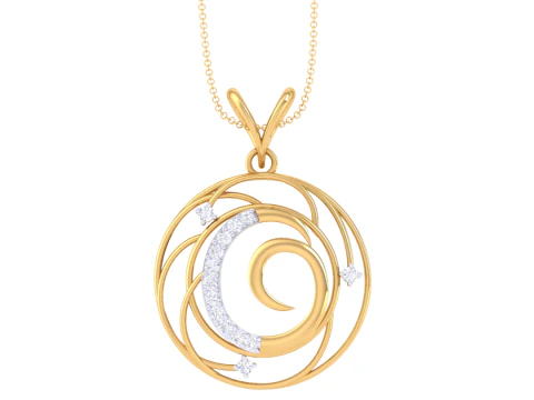 Conception de bijoux Cad imprimables en 3D du mod&egrave;le Lady Diamond Pendant Letter Modèle 3D