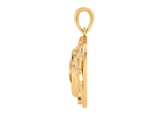 3D Printable Cad jewelry design of Lady diamond Pendant Letter model 3D Модель