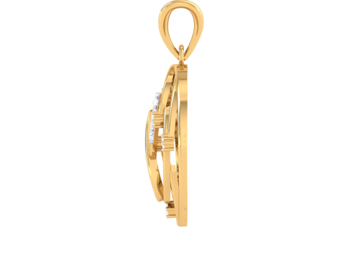 3D Printable Cad jewelry design of Lady diamond Pendant Letter model Modello 3D