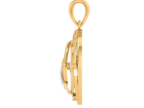 3D Printable Cad jewelry design of Lady diamond Pendant Letter model 3D Model