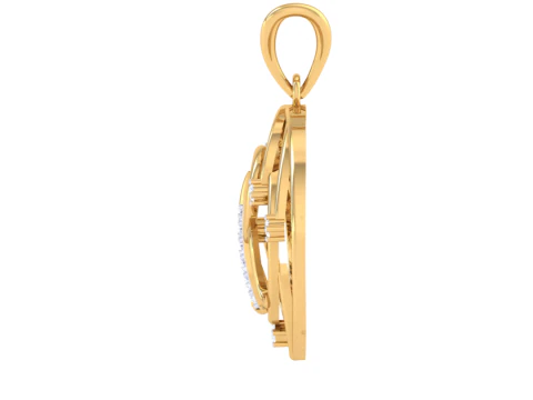 3D Printable Cad jewelry design of Lady diamond Pendant Letter model 3D Model