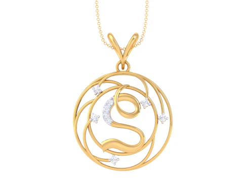 3D-принтер Cad-дизайна ювелирных украшений модели «Леди с бриллиантовой подвеской» и буквой 3D Модель