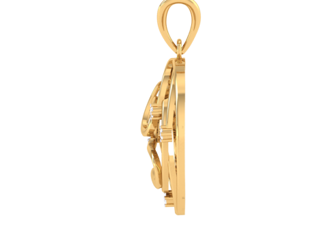 3D Printable Cad jewelry design of Lady diamond Pendant Letter model Modelo 3D