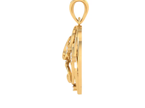 3D Printable Cad jewelry design of Lady diamond Pendant Letter model 3D Model