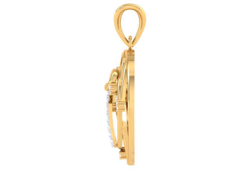 3D Printable Cad jewelry design of Lady diamond Pendant Letter model 3D-Modell
