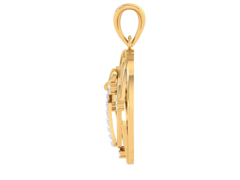 3D Printable Cad jewelry design of Lady diamond Pendant Letter model 3D Model