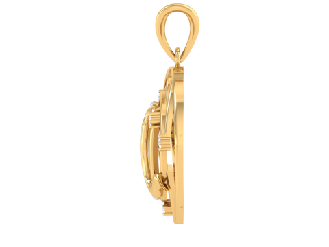 3D Printable Cad jewelry design of Lady diamond Pendant Letter model 3D Model