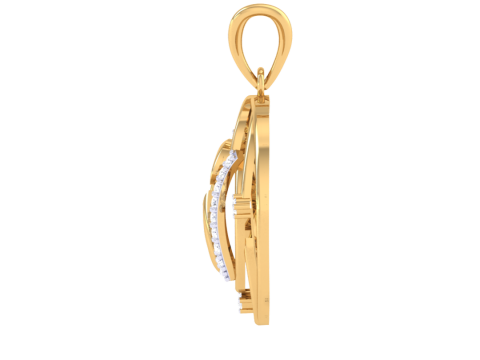 3D Printable Cad jewelry design of Lady diamond Pendant Letter model Modèle 3D