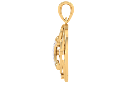 3D Printable Cad jewelry design of Lady diamond Pendant Letter model Model 3D