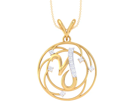 3D打印CAD珠宝设计女士钻石吊坠字母模型 3D 模型