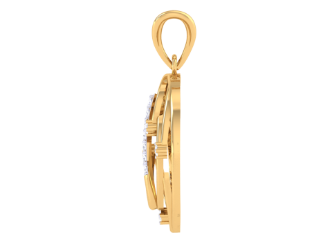 3D Printable Cad jewelry design of Lady diamond Pendant Letter model 3D-Modell