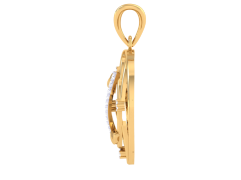 3D Printable Cad jewelry design of Lady diamond Pendant Letter model 3D Model