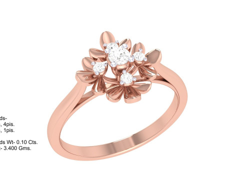 Printable 3D jewelry model of Lady diamond ring 3D 模型