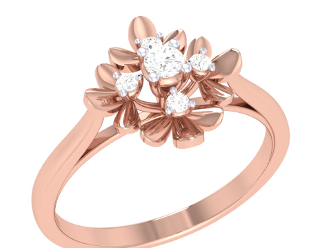Printable 3D jewelry model of Lady diamond ring 3D Model