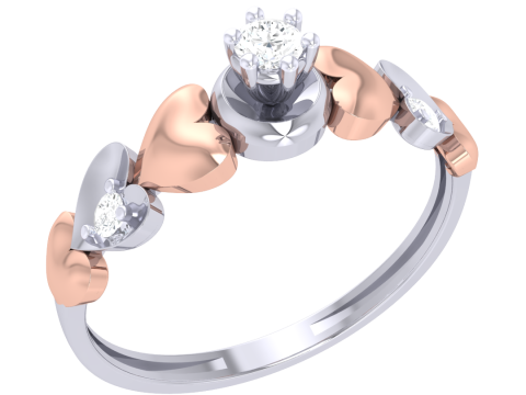 Printable 3D jewelry model of Lady diamond ring 3D 模型