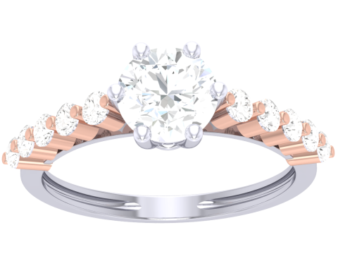 Printable 3D jewelry model of Lady diamond ring 3D Model