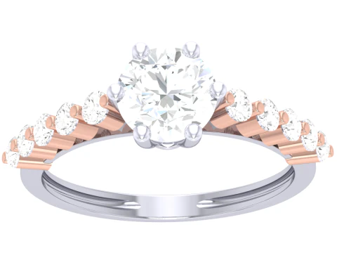 Bayan pırlanta yüzüğün yazdırılabilir 3D takı modeli 3D Model