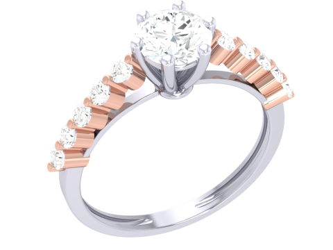 Printable 3D jewelry model of Lady diamond ring 3D 模型
