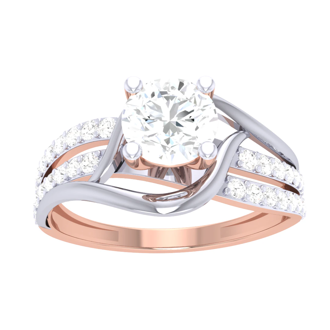 Printable 3D jewelry model of Lady diamond ring 3D Model .c4d .max .obj .3ds .fbx .stl .blend
